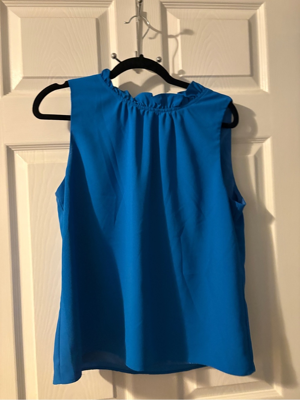 J. Crew Sleeveless Ruffle-Neck Camisole - Bright Blue